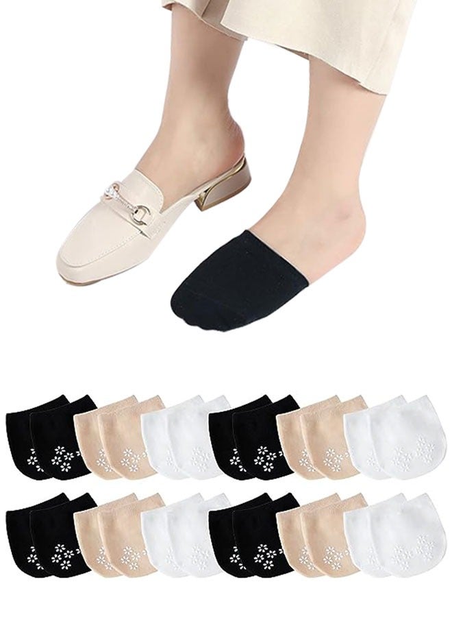 وهاواي 12 Pairs Toe Topper Socks Women Toe Liner Half Socks Non-Slip Cushioned Bottom No Show Toe Cover Half Socks - Image 1