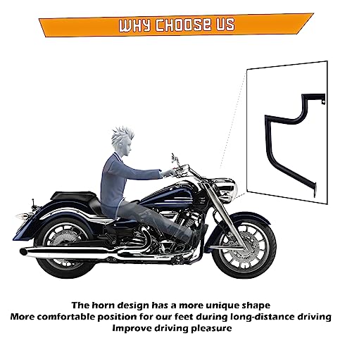 Kinglemc Crash Bar Engine Guard Highway Bar for Yamaha XV1900 XV 1900 Roadliner Raider Stratoliner (Black) - Image 3
