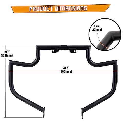 Kinglemc Crash Bar Engine Guard Highway Bar for Yamaha XV1900 XV 1900 Roadliner Raider Stratoliner (Black) - Image 5