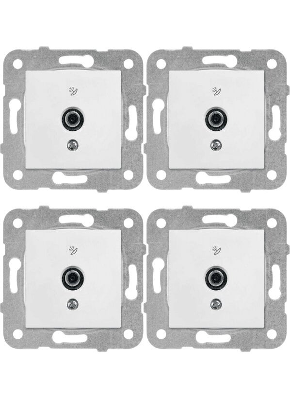 Viko Karre Satellite Socket with F Connector End, White (Frame Included) 90967009 (4 Pcs)  - Image 1