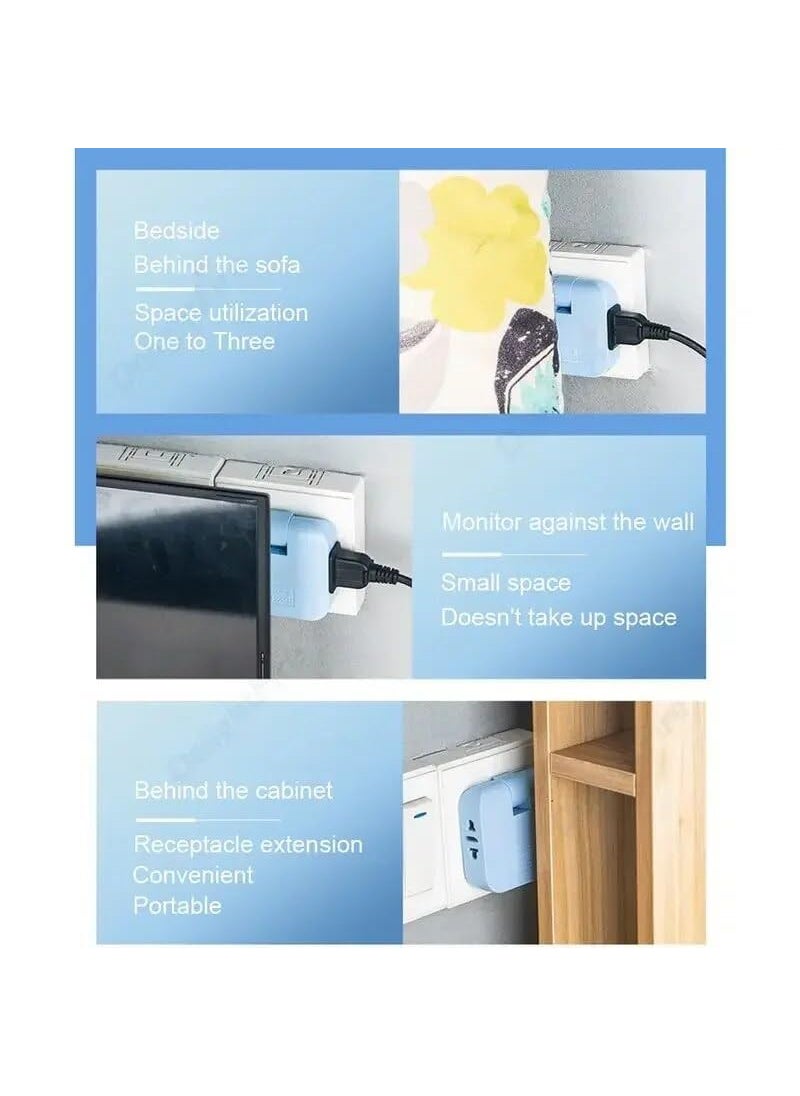 TENDULA Tendula Wireless 3 in 1 Adapter Universal Slim Foldable Outlet Adapter 180 Degree Extension Plug 1 Pcs  - Image 4