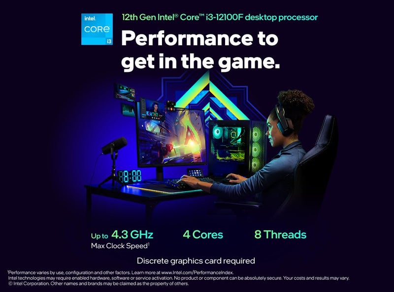 Intel Core i3 12100F 12th Gen Generation Desktop PC Processor 4 CPU with 12MB Cache and up to 4.30 GHz Clock Speed LGA 1700 Socket - Image 3