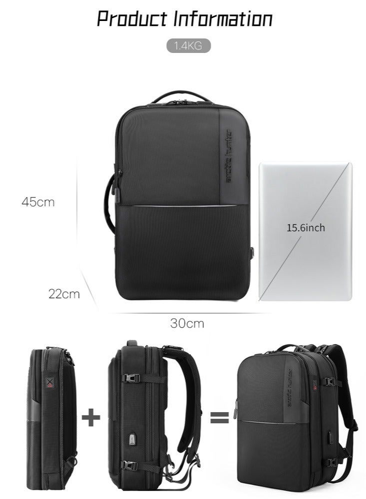 ARCTIC HUNTER Multi-purpose Business Travel Backpack, Durable School Office Laptop Backpack with Laptop and Tablet Compartment for Men, Black - Image 3