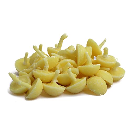 S K D SKD Cow Ghee Diya Batti (100 Pieces) Ready to Use Cotton Wicks | 15 Min Burning Time | Smokeless Wax-Free Ghee Batti for Pooja, Diwali, Temple, Home Mandir, Festival Use Pack of 2 - Image 3