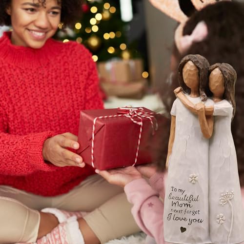 AcowSpt Gifts for Mom, Mom Gifts from Daughters, Sculpted Hand-Painted Figurine (deep Skin Tones) - Image 4