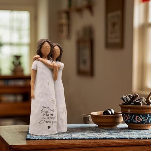 AcowSpt Gifts for Mom, Mom Gifts from Daughters, Sculpted Hand-Painted Figurine (deep Skin Tones) - Image 3
