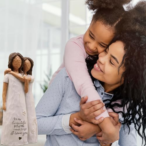 AcowSpt Gifts for Mom, Mom Gifts from Daughters, Sculpted Hand-Painted Figurine (deep Skin Tones) - Image 2