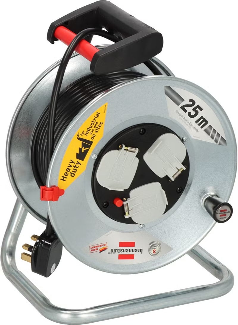 Brennenstuhl Heavy Duty 3-Socket Cable Reel W/Safety Cut Out (25 m) - Image 2