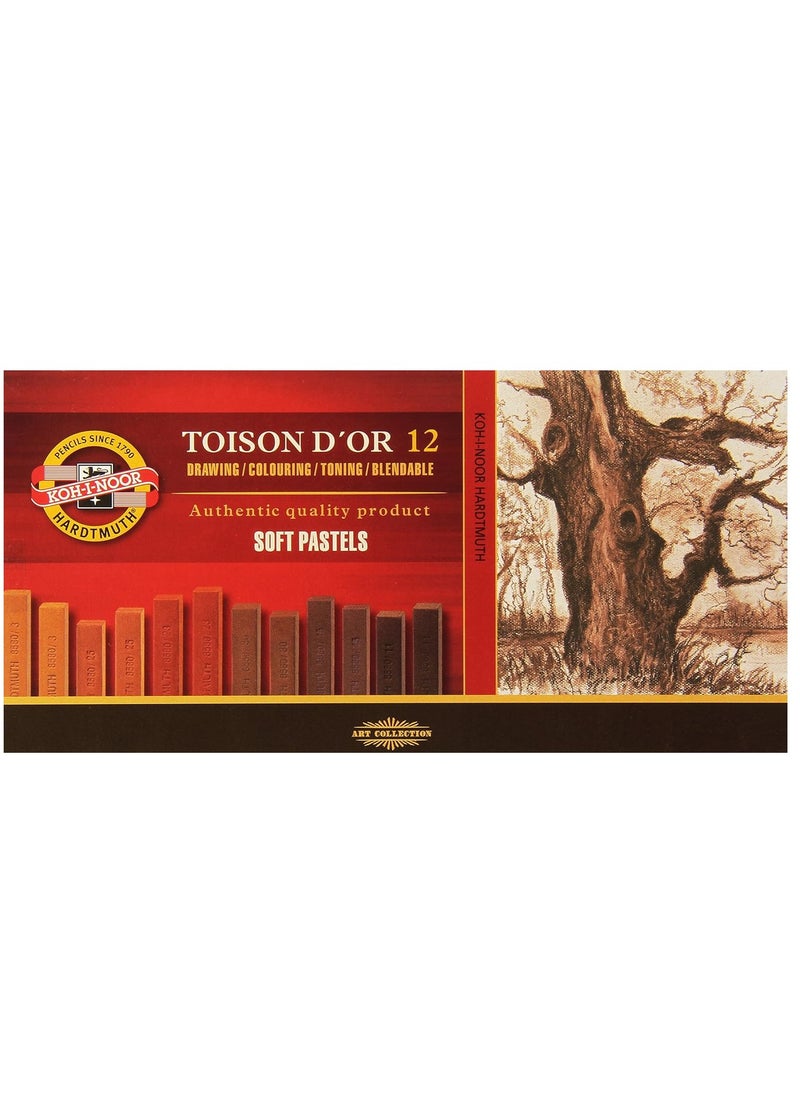 Koh-I-Noor Pack of 12 TOISON D'ORArtist's Soft Pastels - Brown - No:8592 - pzsku/Z52F8984B5E85DC6FD4CFZ/45/_/1729097306/801f08d7-97a6-4b05-9b7f-addec48bf9ef