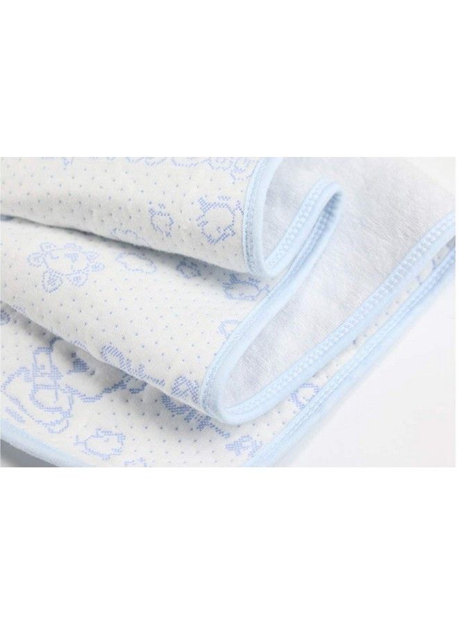 Monvecle 2Pcs Pack Baby Infant Waterproof Cotton Changing Pads Washable Resuable Diapers Liners Mats Blue Bear 28" X 20" - Image 4
