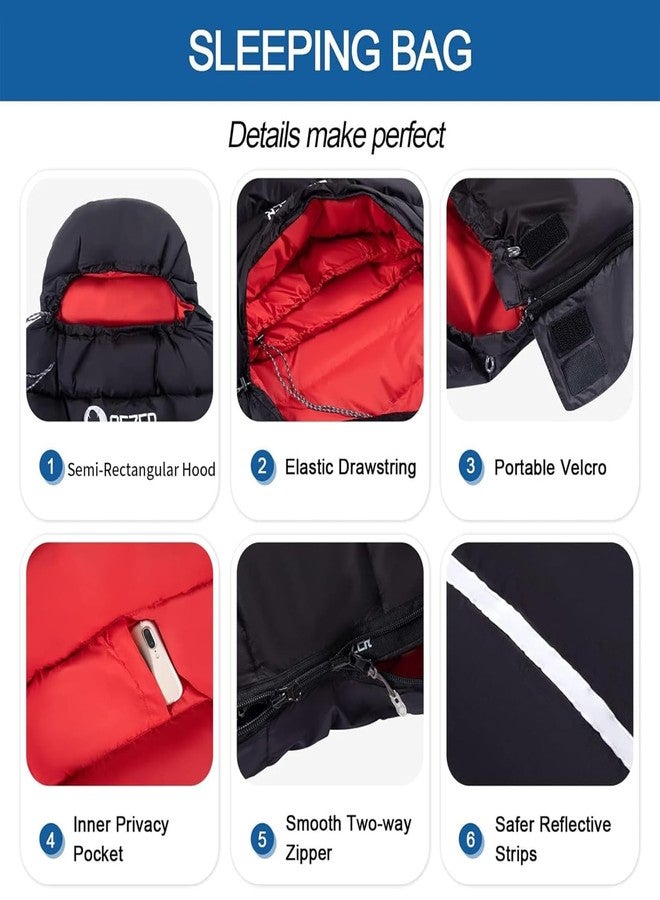 QEZER Down Sleeping Bag for Adults, 600 Fill Power, Ultralight & Compact with Pouch for Backpacking, Camping, Hiking - Image 5
