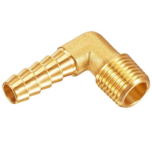 Uenede 2PCS Brass 3/4" NPT Male to 3/4" Barb 90 Degrees Elbow Hose Barb Fittings Adapter Connector for Water/Oil/Gas - Image 3