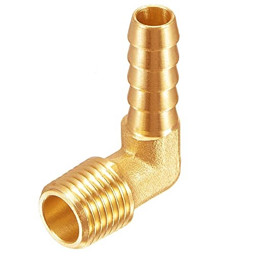 Uenede 2PCS Brass 3/4" NPT Male to 3/4" Barb 90 Degrees Elbow Hose Barb Fittings Adapter Connector for Water/Oil/Gas - Image 4
