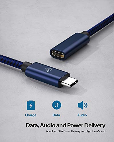 Faracent USB C Extension Cable (20Gbps/240W/3.3Ft), USB 3.2 Type C 3.1 Male to Female Extension Charging & Sync for iPhone 16 15 Pixel PSVR2 MacBook Air Pro/New iPad Dell XPS Surface Book Blue - Image 3