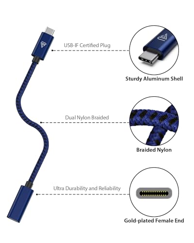 Faracent USB C Extension Cable (20Gbps/240W/3.3Ft), USB 3.2 Type C 3.1 Male to Female Extension Charging & Sync for iPhone 16 15 Pixel PSVR2 MacBook Air Pro/New iPad Dell XPS Surface Book Blue - Image 2