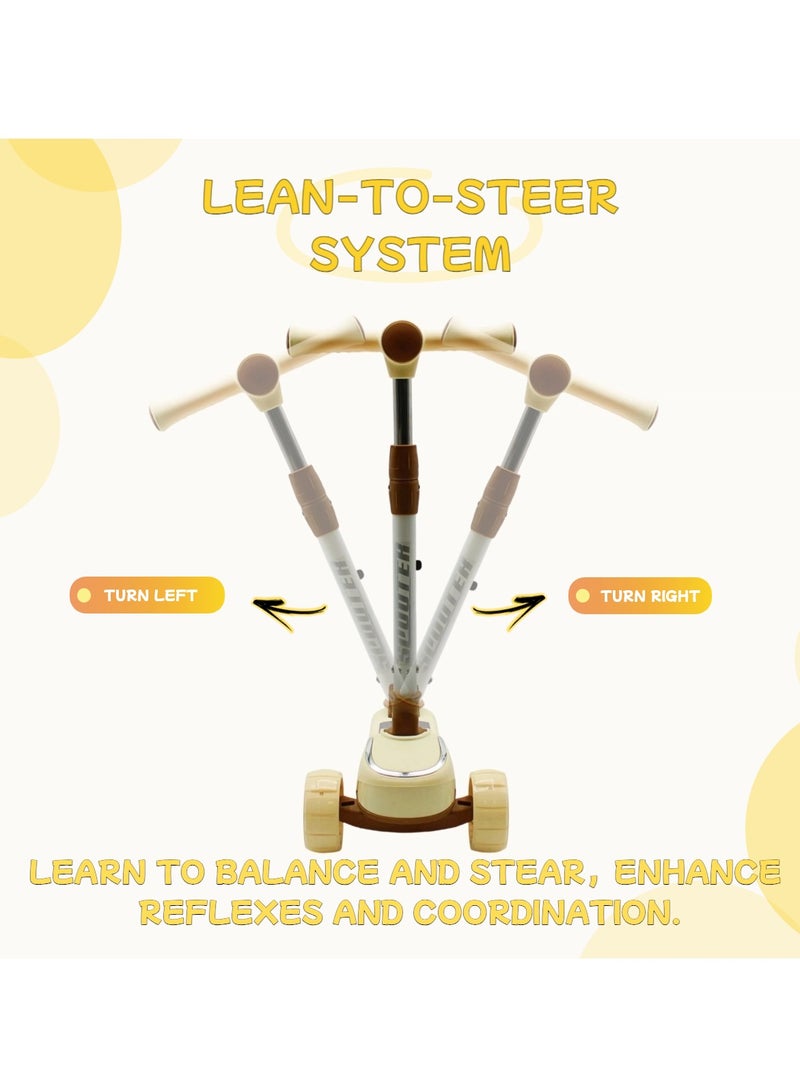 EASY FUTURE Foldable Kids Scooter with Height-Adjustable Handle, LED PU Wheels, Rear Brake & Music – Ideal for 3-8 Years - Image 5