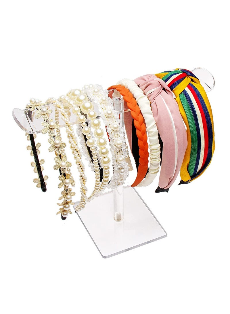 Loquat Headband Holder Scrunchie Holder, Acrylic Clear Hair Ties Holder Organizer, Headband Display Stand, Scrunchie Storage Organizer, Hair Accessories Organizer Clear Stand for Women and Girls - Image 1