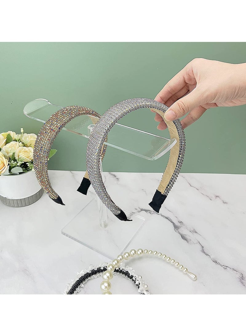 Loquat Headband Holder Scrunchie Holder, Acrylic Clear Hair Ties Holder Organizer, Headband Display Stand, Scrunchie Storage Organizer, Hair Accessories Organizer Clear Stand for Women and Girls - Image 4