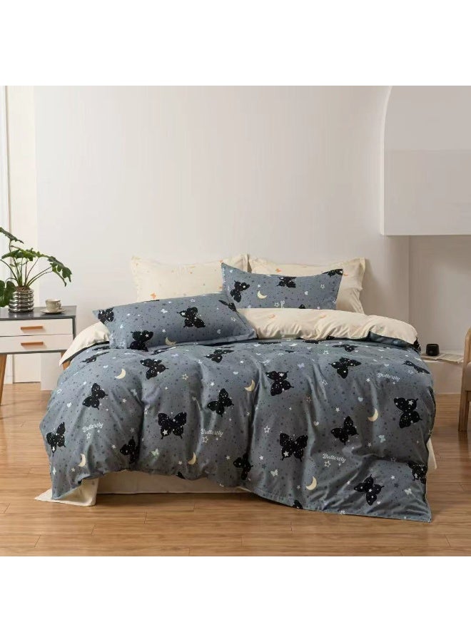 طقم سرير ملكي فاخر (6 قطع) – غطاء لحاف ناعم وقابل للتنفس 220x240 سم من القطن