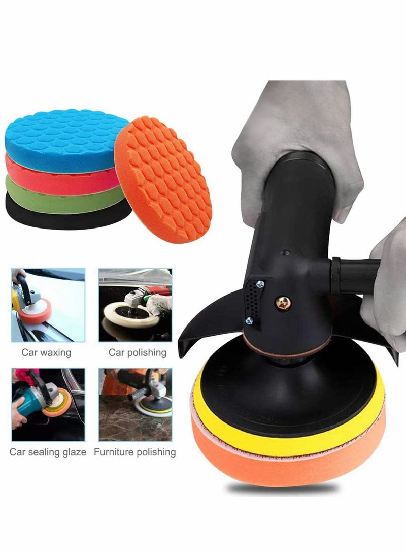 Generic 5pcs 150mm Face for 125mm Backing Plate Hex Logic Polishing Sponges Wax Sponges Car Polishing Pad Polishing Foam Set For Eccentric Polishing Machine Grinder - Car Polishing Professional Set - Image 2