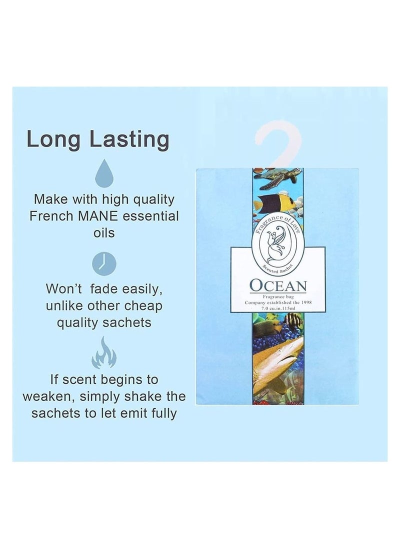 ماركة غير محددة - كيس معطر 6 قطعة أكياس معطر لخزانة الملابس معطرات للأدراج تدوم طويلاً للأدراج وخزائن الملابس وخزائن الملابس والحمامات والسيارات - Image 1
