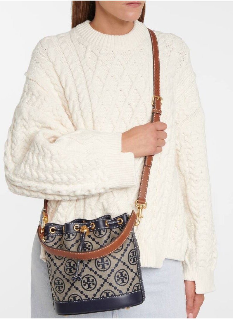 TB - Tory Burch Large T Monogram Jacquard Bucket Bag - Image 1