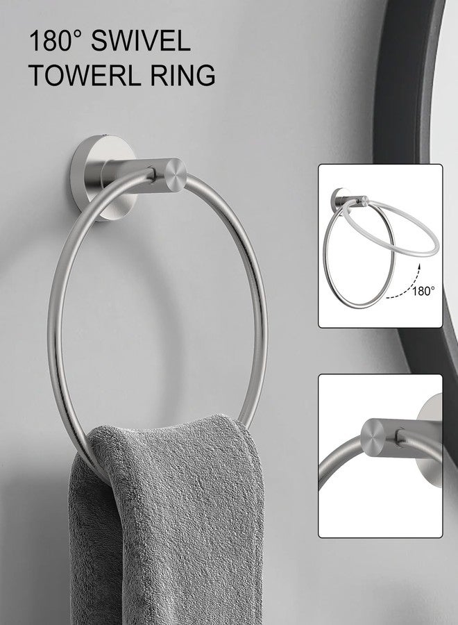 BATHLAVISH Bathroom Hardware Accessories Set 5 Pieces Brushed Nickel 26" SUS 304 Stainless Steel Bath Towel Holder Bar Set Towel Rack Combination Wall Mounted for Kitchen, Laundry, Bedroom - Image 5
