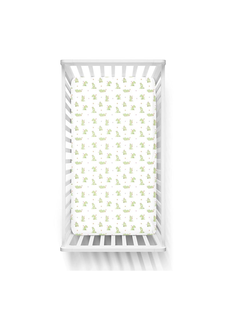 The White Cradle The White Cradle Flat Bed Sheet for Baby Cot Mattress Pure Organic Cotton Extra Large Super Soft Smooth Absorbent Breathable Twill Fabric for Infants Newborns White Bunny  - Image 4
