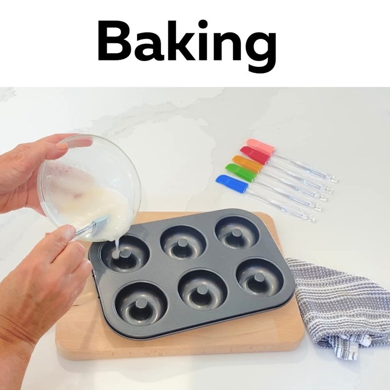 Evelots Set of 6 Mini Silicone Spatulas for Kitchen Cooking & Baking  Small Silicone Cooking Utensils  Heat Resistant BPA Free - Up To 446 Degrees - Image 4