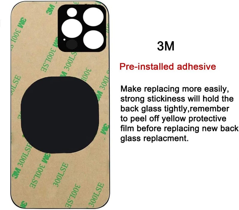 Perzework استبدال زجاج خلفي أصلي (سيرا أزرق) متوافق مع آيفون 13 برو 6.1 بوصة لجميع الشبكات مع لاصق مثبت مسبقًا ومجموعات أدوات الإصلاح - Image 4