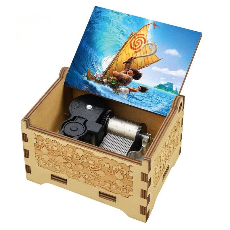 Sooharic Wooden Music Box Antique Carved Wind Up Music Box Gifts for Kids