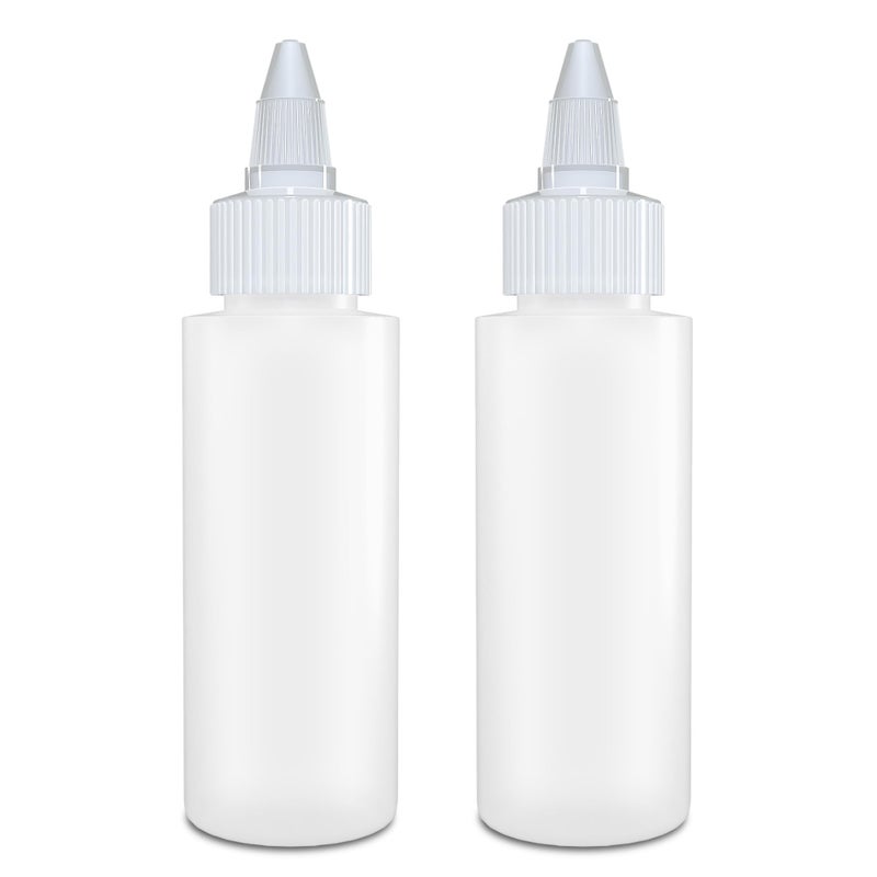 BRIGHTFROM Twist Top Applicator Bottles, Squeeze 2 OZ Empty Plastic Bottles, Refillable, Open/Close Nozzle - Multi Purpose (Pack of 2) - Image 1