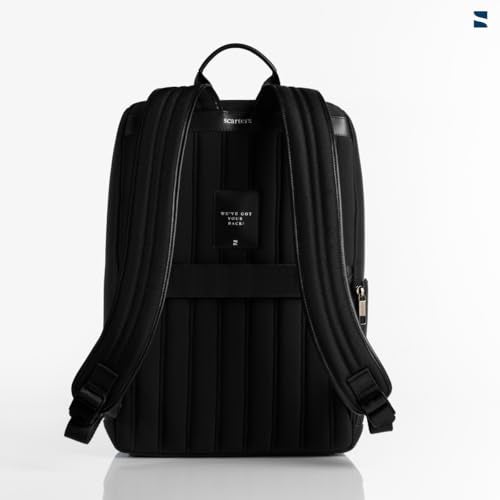 scarters Downtown Laptop Backpack for Men | 17L Office Backpack | 15.6 inch Laptop Bag | YKK Zippers | Suitcase Slot | Travel Bag for Office Commute & Business Trips (Black) - Image 2