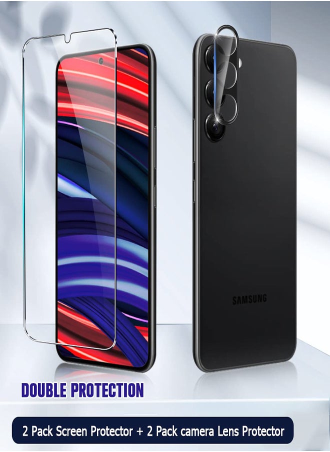 KASTWAVE - S23+ Plus Glass Screen Protector & Camera Protector [2+2 Pack] 
HD Clear Tempered Glass Scratch Resistant Fingerprint Unlock 3D Curved Full Coverage Bubble-Free for Samsung Galaxy S23 Plus (6.6") - Image 1