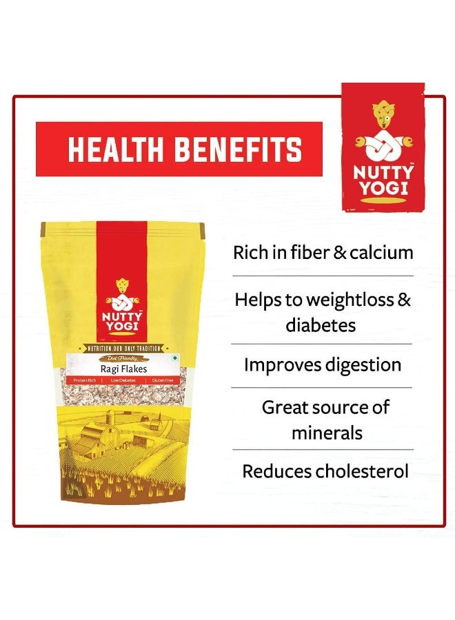 Nutty Yogi 100% Gluten Free & Organic Ragi Flakes (Finger Millet) | Ragi Poha | Ready to Cook Flakes | Unflavored & Toasted Alternative to Oats | Healthy Snack - 400 gm (Pack of 3) - Image 4