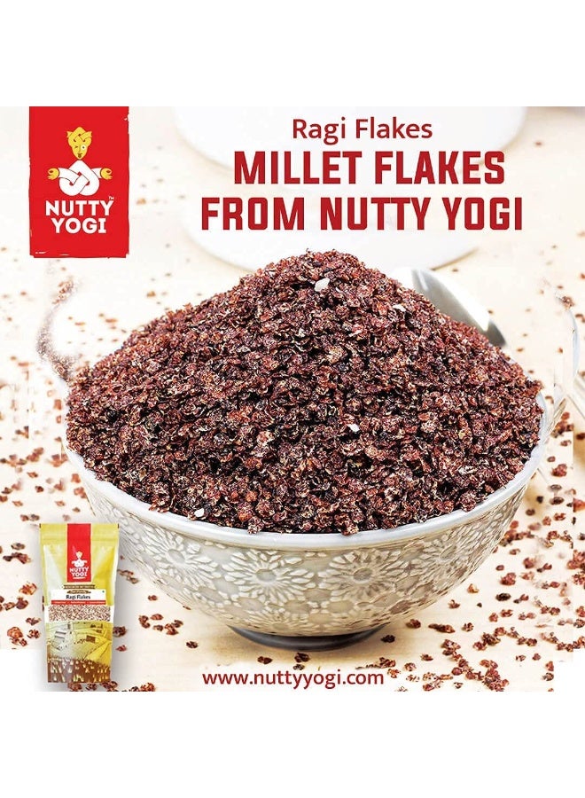 Nutty Yogi 100% Gluten Free & Organic Ragi Flakes (Finger Millet) | Ragi Poha | Ready to Cook Flakes | Unflavored & Toasted Alternative to Oats | Healthy Snack - 400 gm (Pack of 3) - Image 3