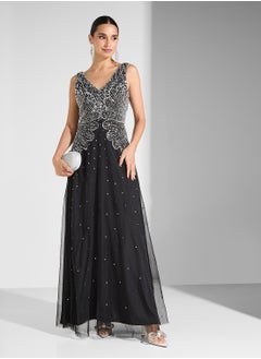Namshi x Sleeveless Embellished Dress  - Image 1