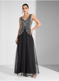 Namshi x Sleeveless Embellished Dress  - Image 5