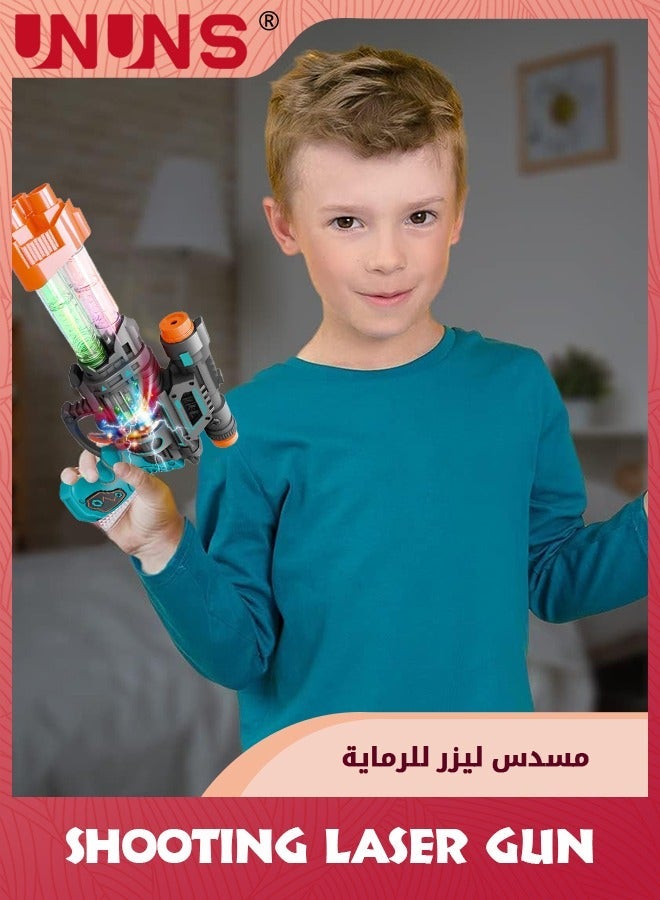 UNUNS Light Up Pistol Toy,Hand Gun Toys With Sound Effects And Dazzling LED Lighting,Sound Light Toy Guns,Indoor Outdoor Gun Toy Shooting Game For Boys Girls Kids,Birthday Gifts Age 3+,Laser Gun - Image 2
