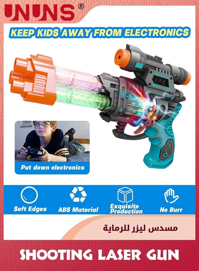 UNUNS Light Up Pistol Toy,Hand Gun Toys With Sound Effects And Dazzling LED Lighting,Sound Light Toy Guns,Indoor Outdoor Gun Toy Shooting Game For Boys Girls Kids,Birthday Gifts Age 3+,Laser Gun - Image 3