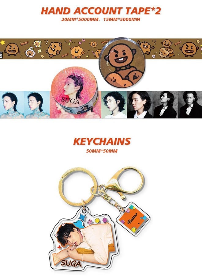 Generic Bts Member Suga Solo Album Agust D Gift Box With Lomo Cards, Acrylic Stand, Hand Account Tape, Keychain, Lanyard, Stickers, Photo Card - Image 4