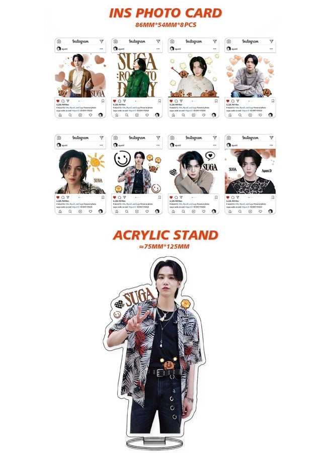 Generic Bts Member Suga Solo Album Agust D Gift Box With Lomo Cards, Acrylic Stand, Hand Account Tape, Keychain, Lanyard, Stickers, Photo Card - Image 3