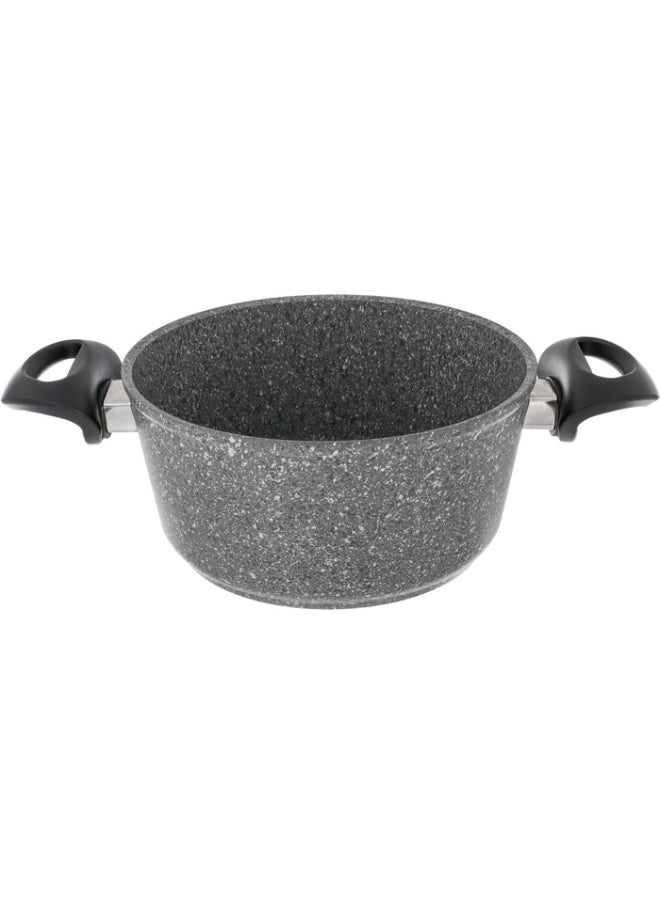 Alsaif Gallery Falz Granite Cookware Set With Glass Lid, 7 Pieces, Turkish - Grey  - Image 5
