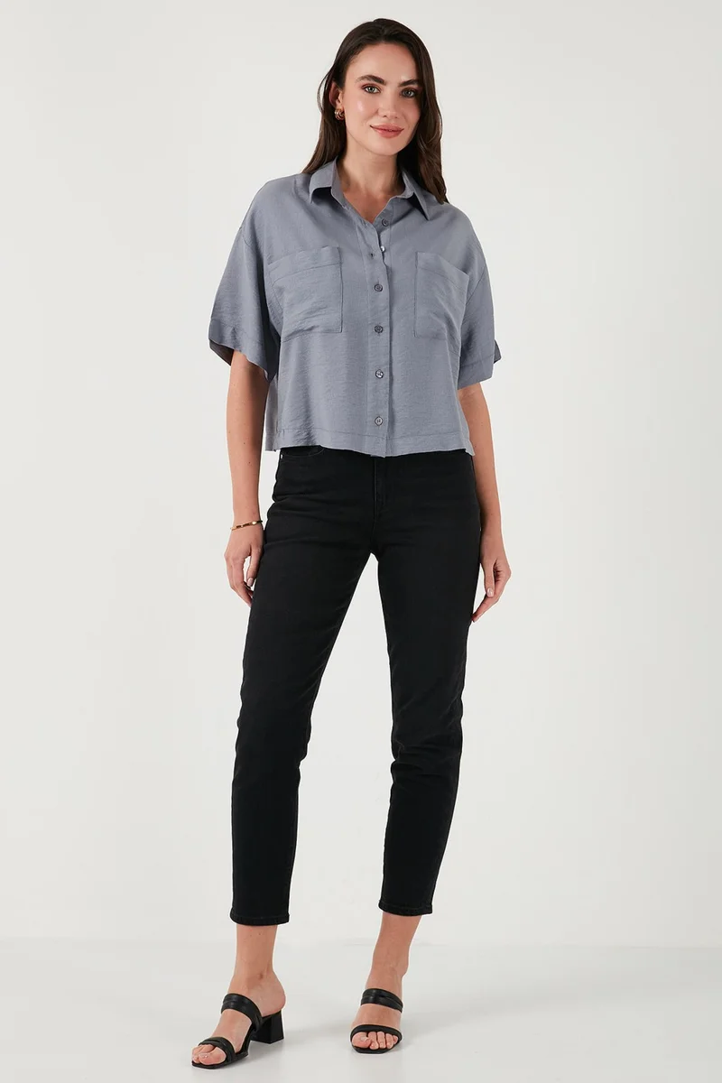 Lela Regular Fit Pocket Detail Short Sleeve Shirt Women's Shirt 6778568