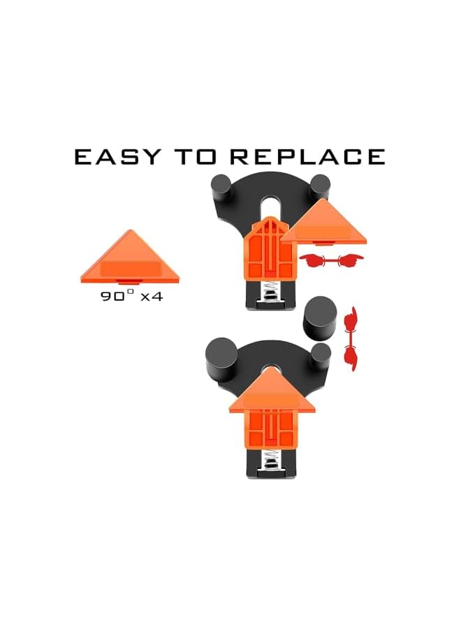 promass Corner Clamp of 90 Degree, 4PCS Adjustable Single Handle Spring Loaded Right Angle Clamp,Swing Woodworking Clip Clamp Tool - Image 3