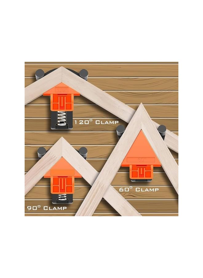 promass Corner Clamp of 90 Degree, 4PCS Adjustable Single Handle Spring Loaded Right Angle Clamp,Swing Woodworking Clip Clamp Tool - Image 4