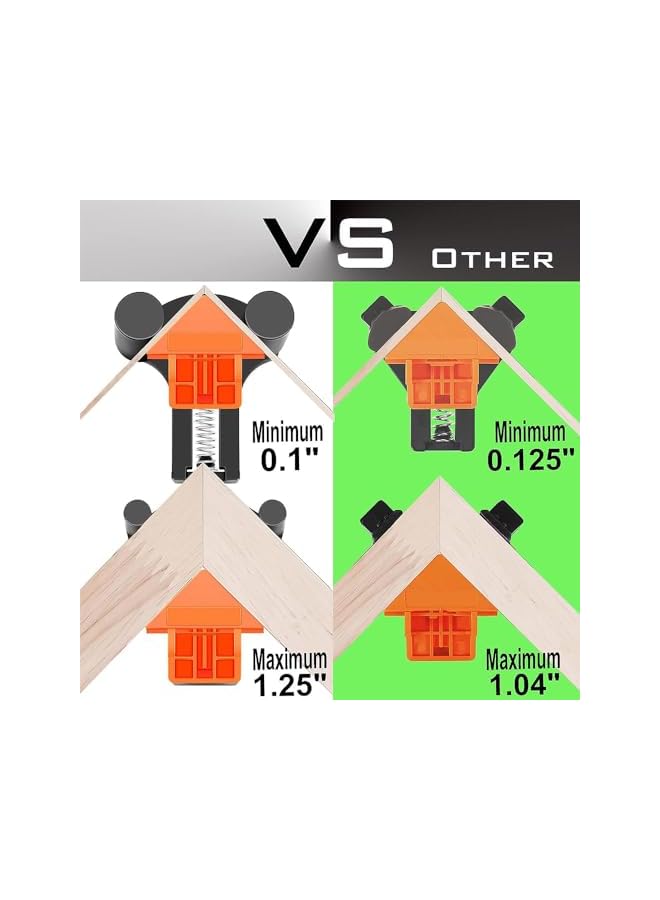 promass Corner Clamp of 90 Degree, 4PCS Adjustable Single Handle Spring Loaded Right Angle Clamp,Swing Woodworking Clip Clamp Tool - Image 5