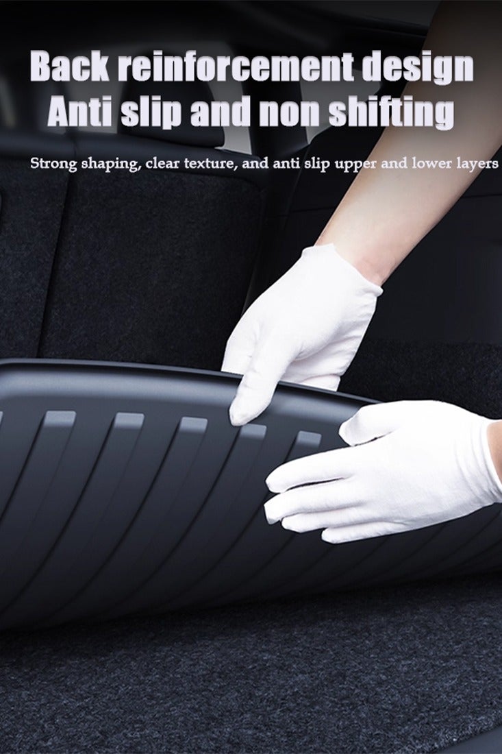 Generic Car floor mat 3-piece kit, suitable for 2019-2022 Tesla Model 3 car trunk mat front compartment mat, rear compartment mat, wear-resistant, easy to clean, high-end, material: TPE. - Image 5