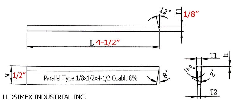 LLDSIMEX Set of 2 8% Cobalt 1/8" x 1/2" x 4-1/2" for Lathe Parting Cut Off Blade Parallel Tyle - Image 3