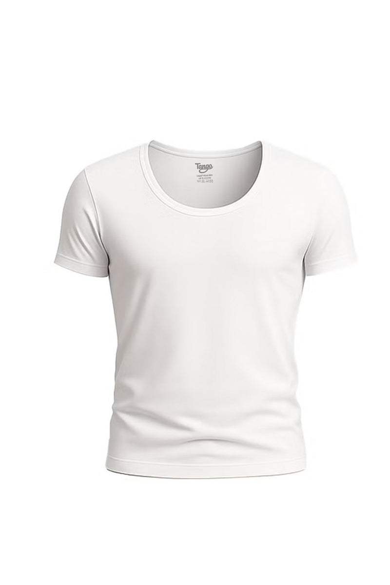 Tango Under-Shirt 100% Cotton Wide Neckline (White) - Image 1